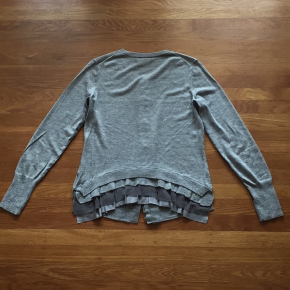 Banana Republic ruffle detailing gray cardigan - Picture 2 of 5